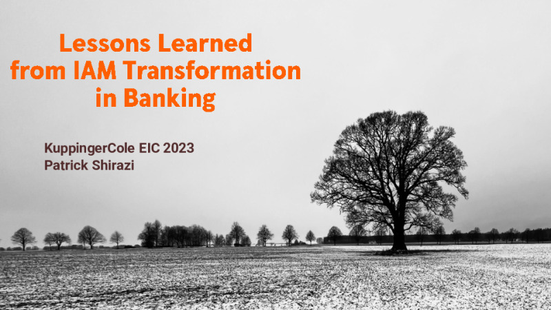 Lessons Learned from IAM Transformation in Banking
