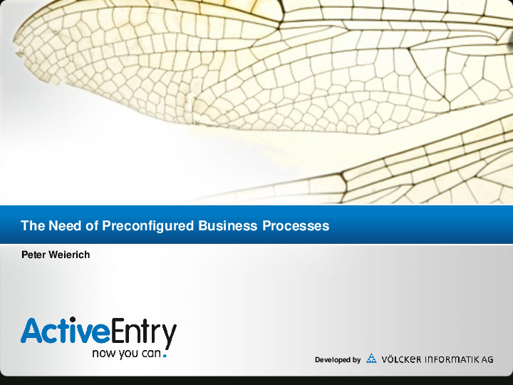 The Need of Preconfigured Business Processes for Identity Management and IT Compliance