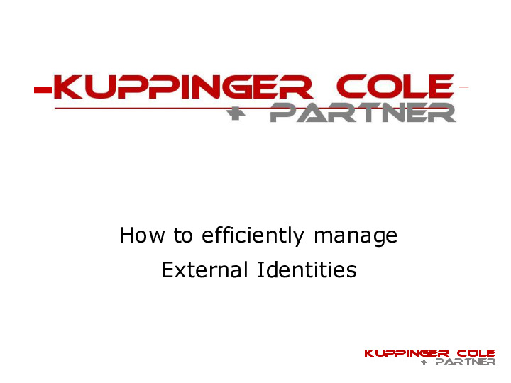 Managing External Identities