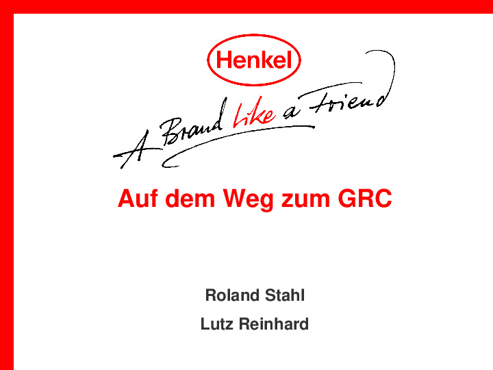 Identity Management als Basis für GRC bei der Henkel AG & Co. KGaA