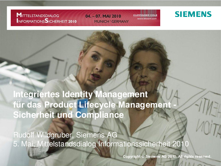 Integriertes Identity Management für das Product Lifecycle Management - Sicherheit und Compliance