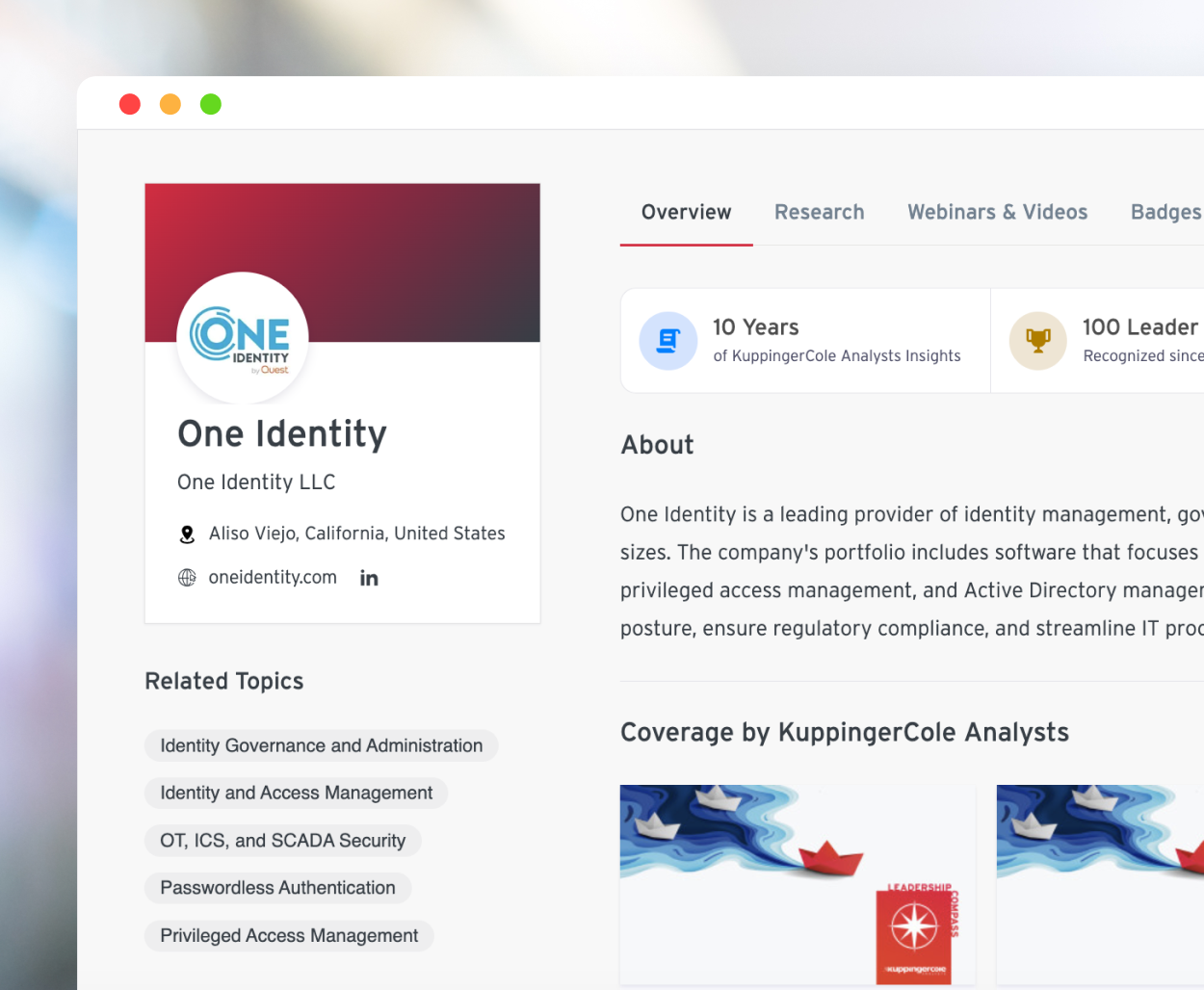 Vendor Library Profile