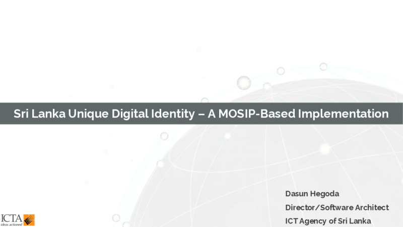 Sri Lanka's Digital ID Program (National ID Implementation based on MOSIP)