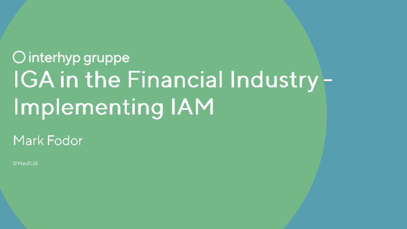 IGA in the Financial Industry - Implementing IAM
