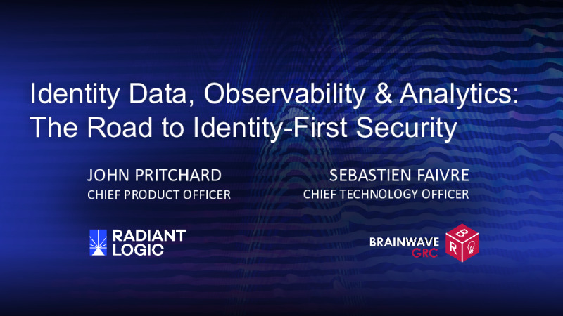 Identity Data, Observability & Analytics - The Road to Identity First Security