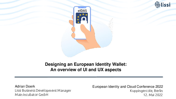 Designing an European Identity Wallet: An overview of UI and UX aspects