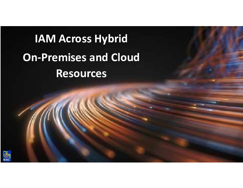 IAM Across Hybrid On-Premises and Cloud Resources