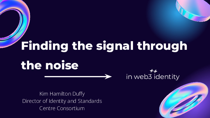 Finding the Signal Through the Noise in Web3(++) Identity