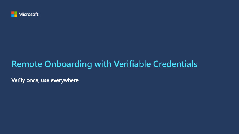 Remote onboarding with Verifiable Credentials