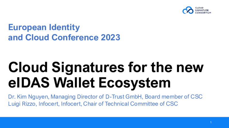 Cloud Signatures for the New eIDAS Wallet Ecosystem