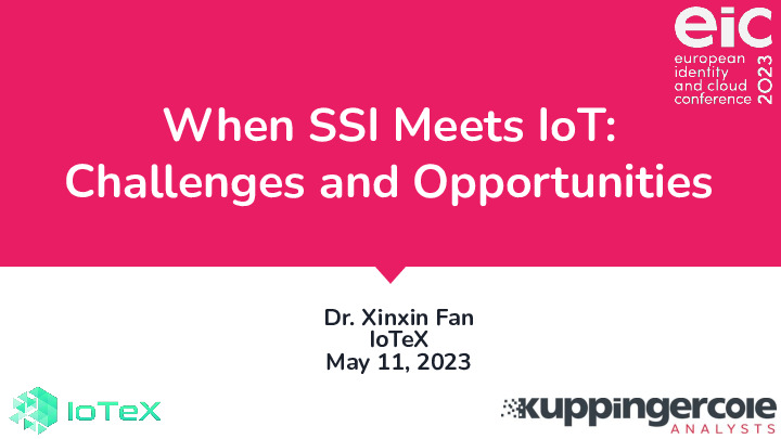When SSI Meets IoT: Challenges and Opportunities
