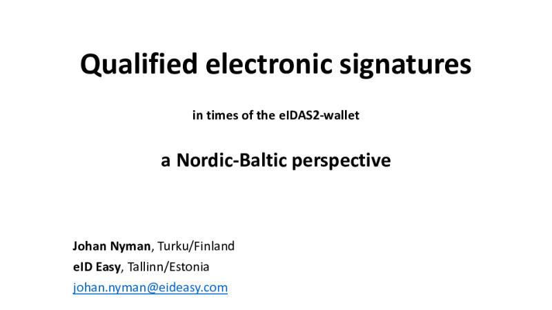Qualified electronic signatures in times of the eIDAS2-wallet - a Nordic-Baltic perspective
