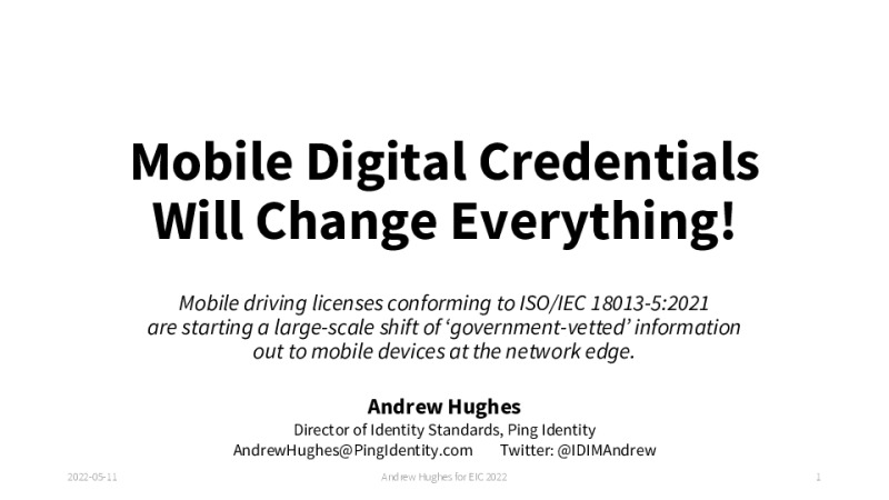 The 'Credentials-first Mobile-first' Identity Ecosystem