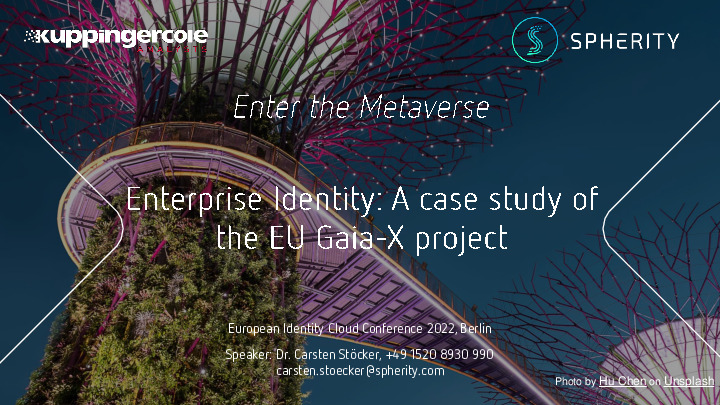 Enterprise Identity: A case study of the EU Gaia-X project