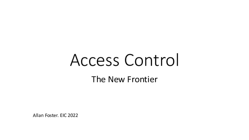 Access Control - The new Frontier