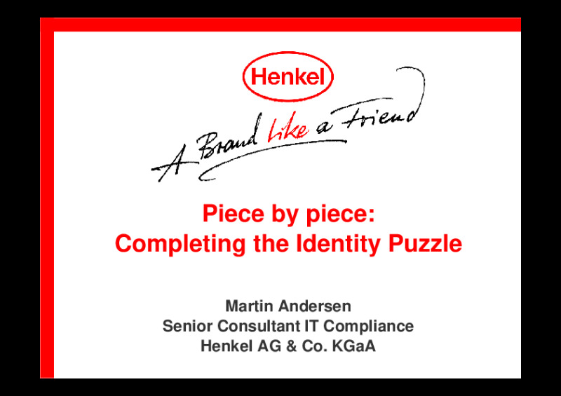 Piece by Piece: Completing the Identity Puzzle at Henkel
