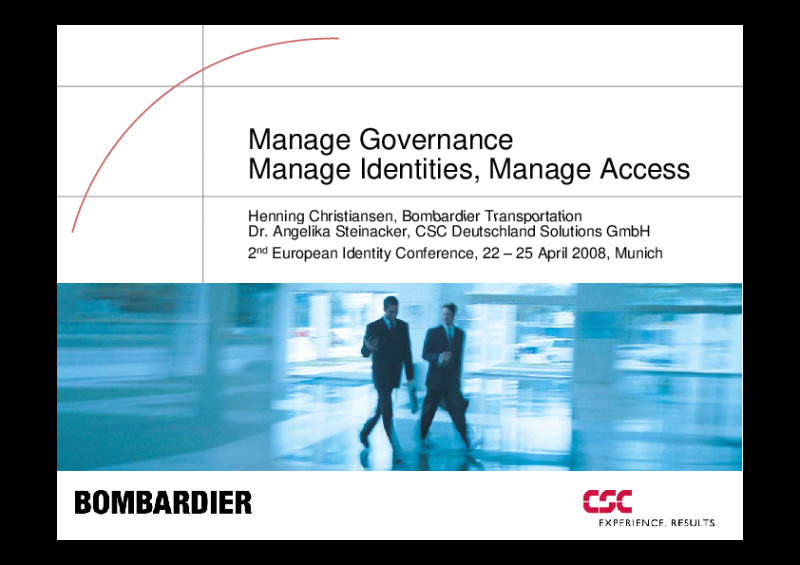 Manage Governance: Manage Identities, Manage Access