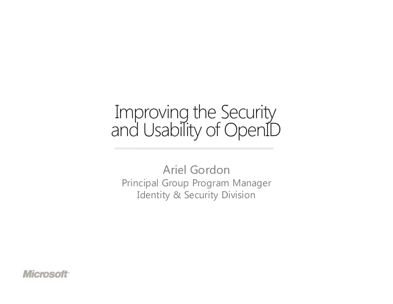 Improving the Security and Usability of OpenID