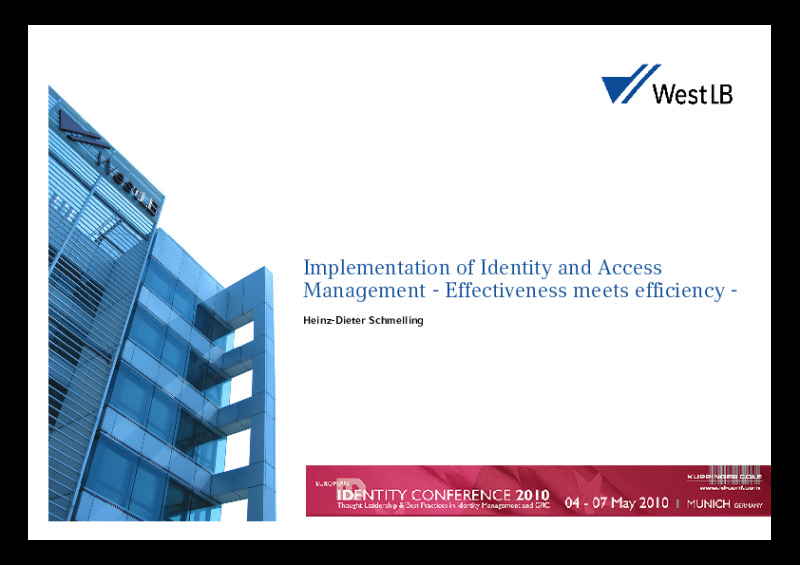 Implementation of Access Rights Management - Effectiveness Meets Efficiency