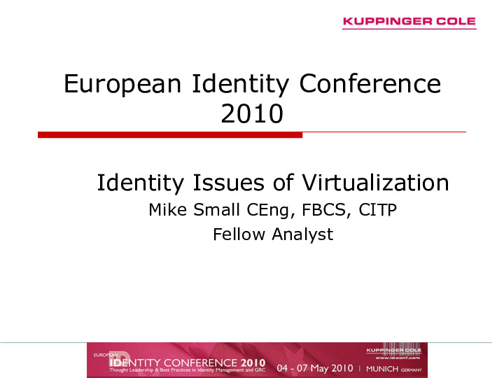 Identity Issues of Virtualization