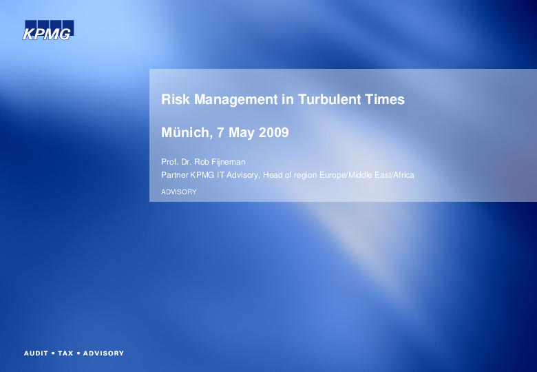 Risk Management in Turbulent Times