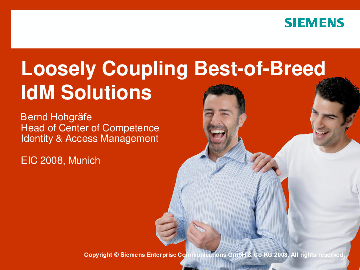 Loosely Coupling Best-of-Breed Identity Management Solutions