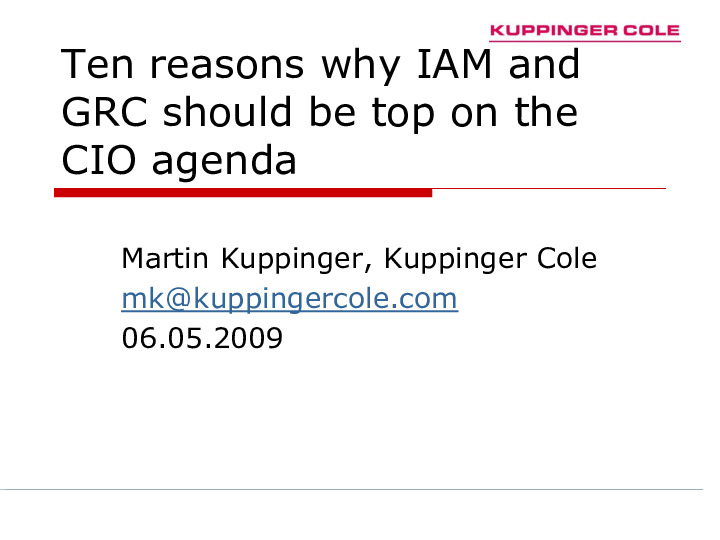 Why GRC and IAM Should be Top on the CIO Agenda