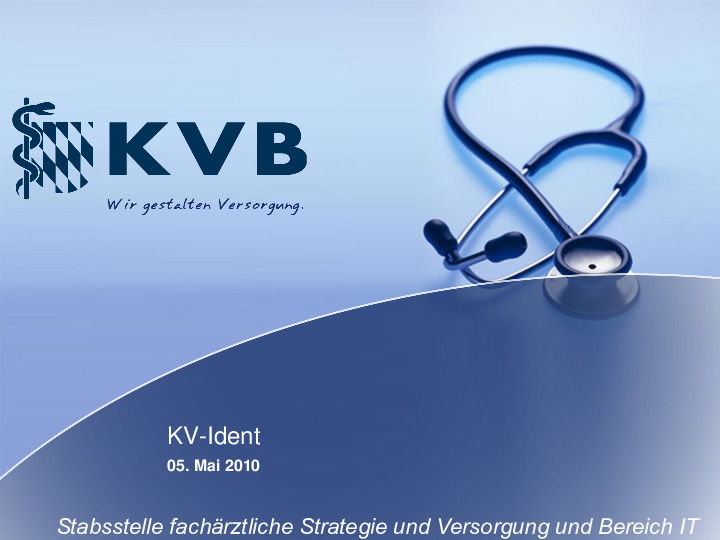 KV-Ident – Nutzung von Online-Diensten der Kassenärztlichen Vereinigung Bayerns mittels Gridkarte