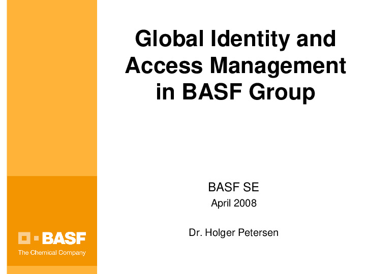 Implementing Identity Management at BASF