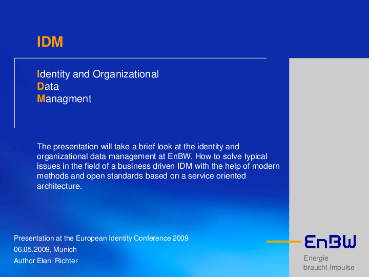 Business-Driven Identity Management at ENBW