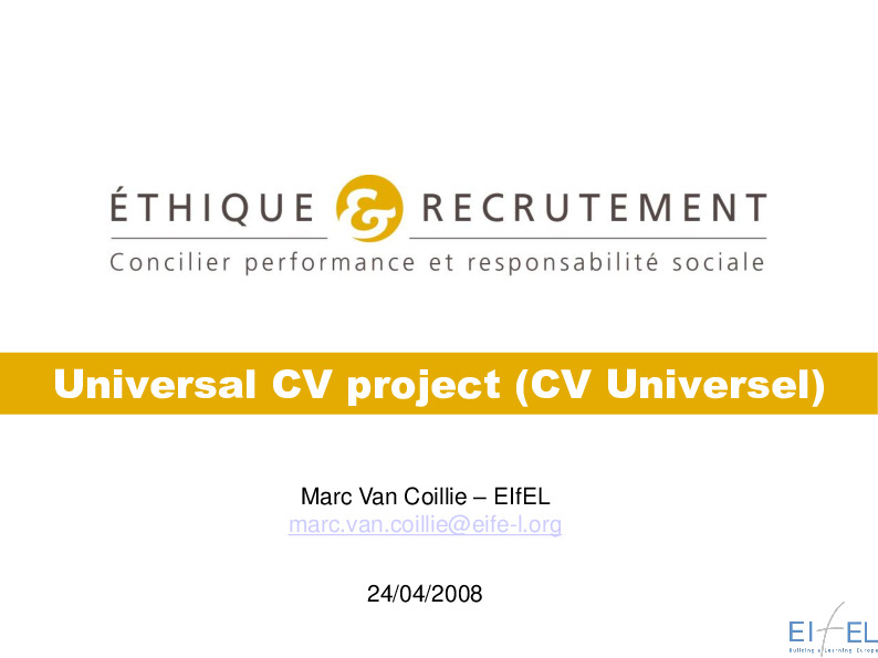Universal CV - A Job Provider Circle of Trust based on HR-XML