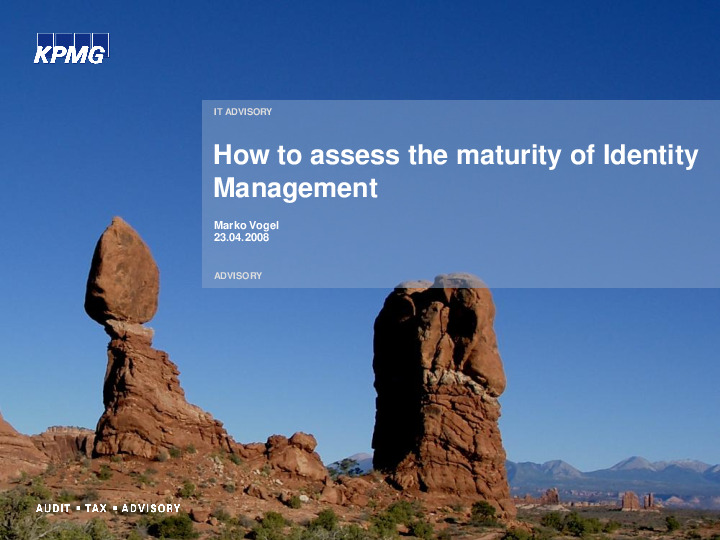 How to assess the maturity of Identity Management