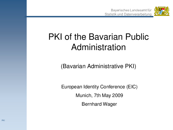 The Public Key Infrastructure (PKI) of the Bavarian Public Administration