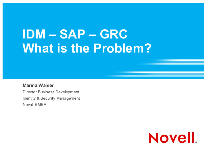 SAP-GRC-IdM - What is the Problem?