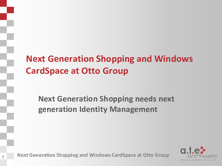 Next Generation Shopping and Windows CardSpace at OTTO Group