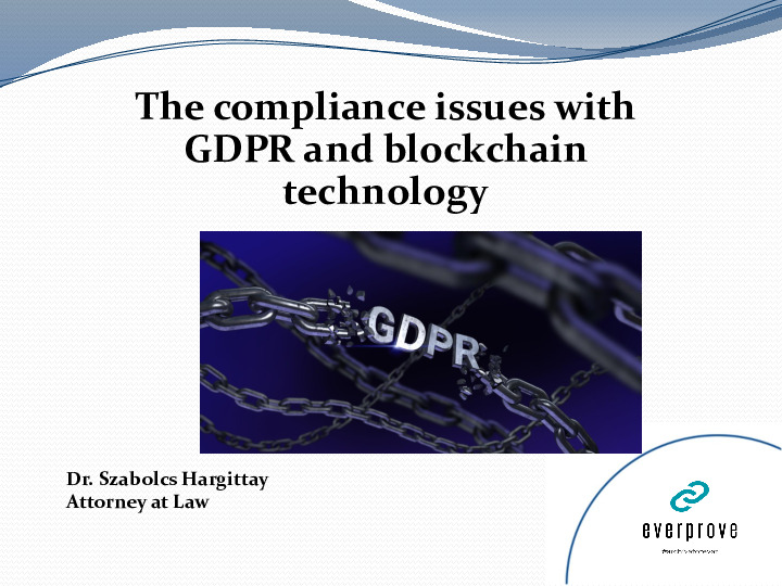 The Compliance Issues with GDPR and Blockchain Technology