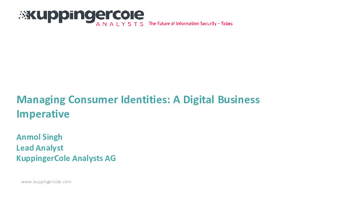 Managing Consumer Identities: A Digital Business Imperative