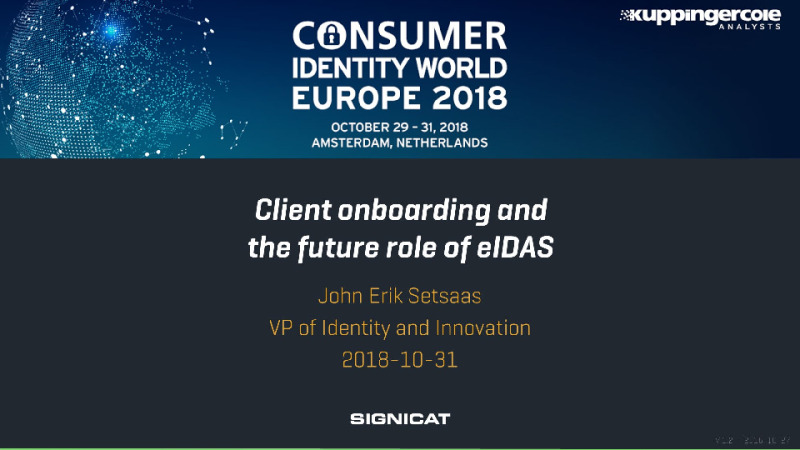 Client Onboarding and the Future Role of eIDAS