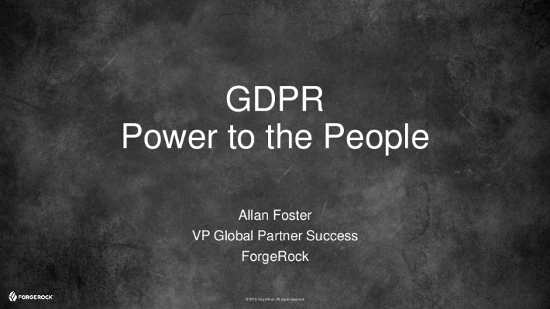 Power to the People: GDPR, Trust and Data