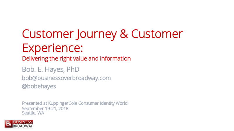 Customer Journey & Customer Experience: Delivering the right value and information
