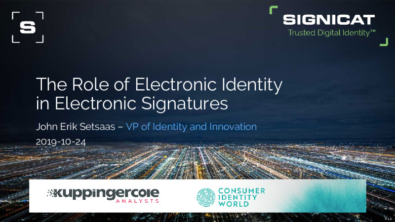 Best Practise: The Role of Electronic Identity in Electronic Signatures