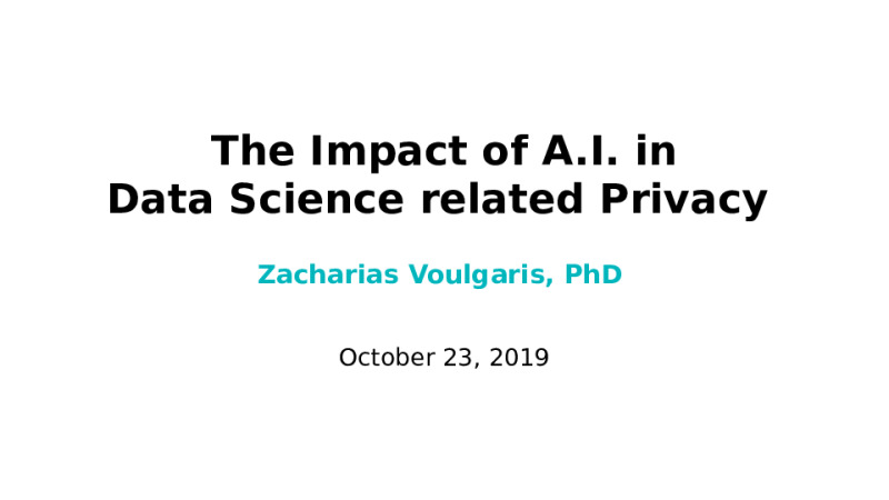 The Impact of AI in Data Science Related Privacy