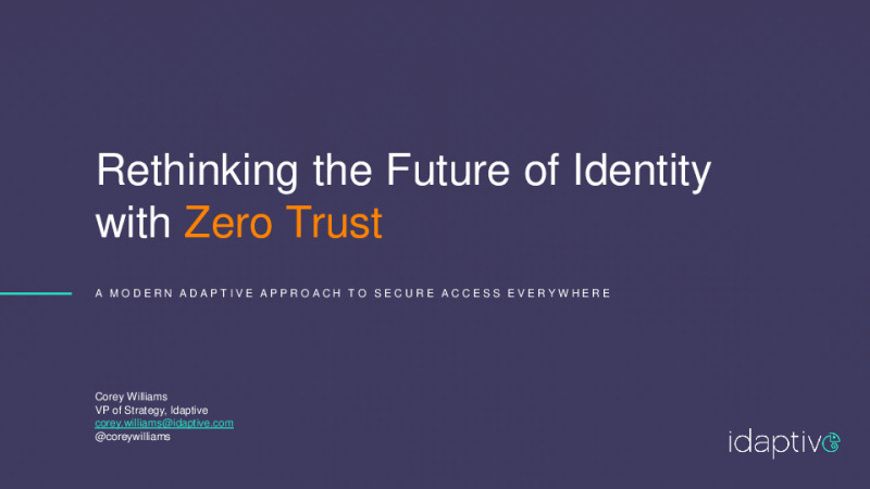 Rethinking the Future of Identity with Zero Trust