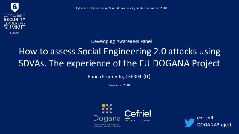 The Evolution of Social Engineering 2.0 and Its Role in the Modern Cybercrime. The Experience of the Project DOGANA