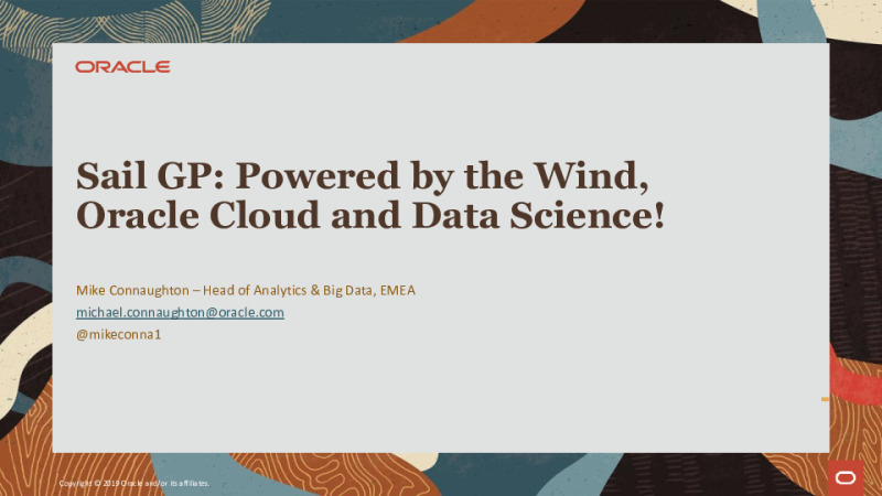Sail GP: Powered by the Wind, Oracle Cloud and Data Science