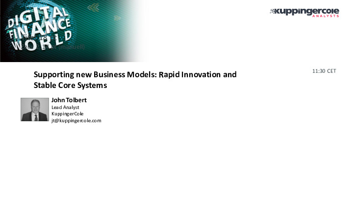 Supporting new Business Models: Rapid Innovation and Stable Core Systems