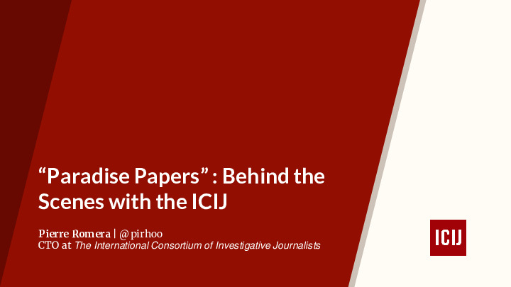 The Paradise Papers: Behind the Scenes with the ICIJ