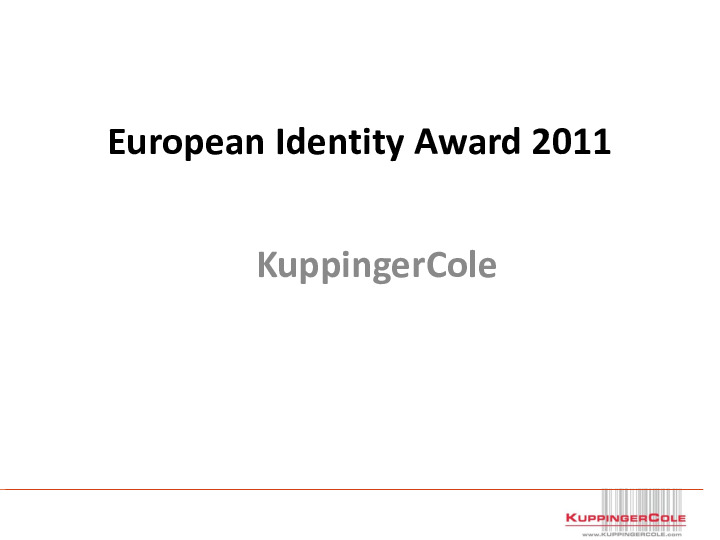 European Identity Awards Ceremony & Buffet Dinner