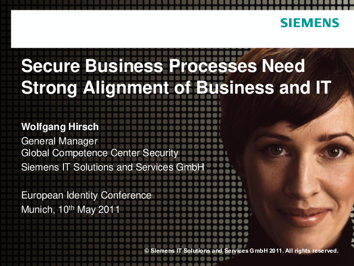 Secure Business Processes Need Strong Alignment of Business and IT