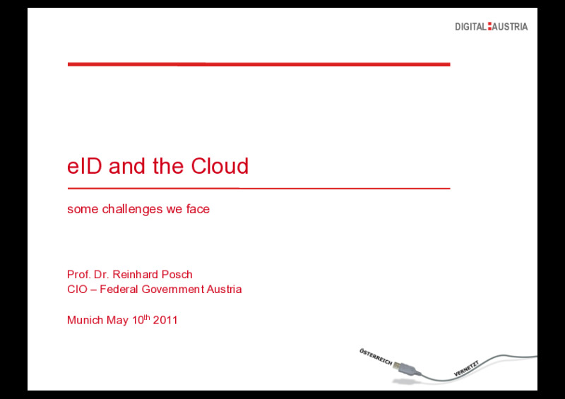eID and the Cloud - Challenges we Face